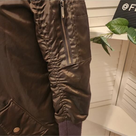 BCBG MAXAZARIA GREEN MULTI POCKET COAT RABBIT FUR LINING SIZE XS - Picture 11 of 12